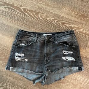 black ripped jean shorts size 6